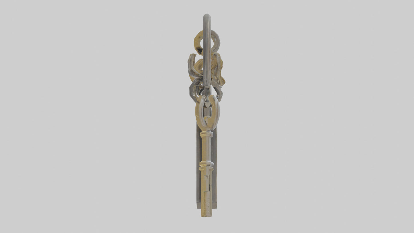 3D model Lock and key keychain model VR / AR / low-poly