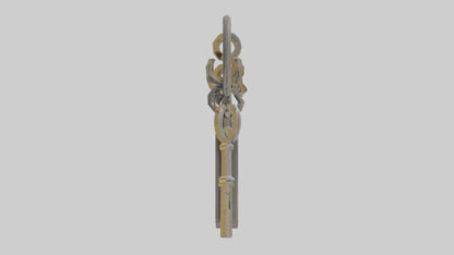 3D model Lock and key keychain model VR / AR / low-poly