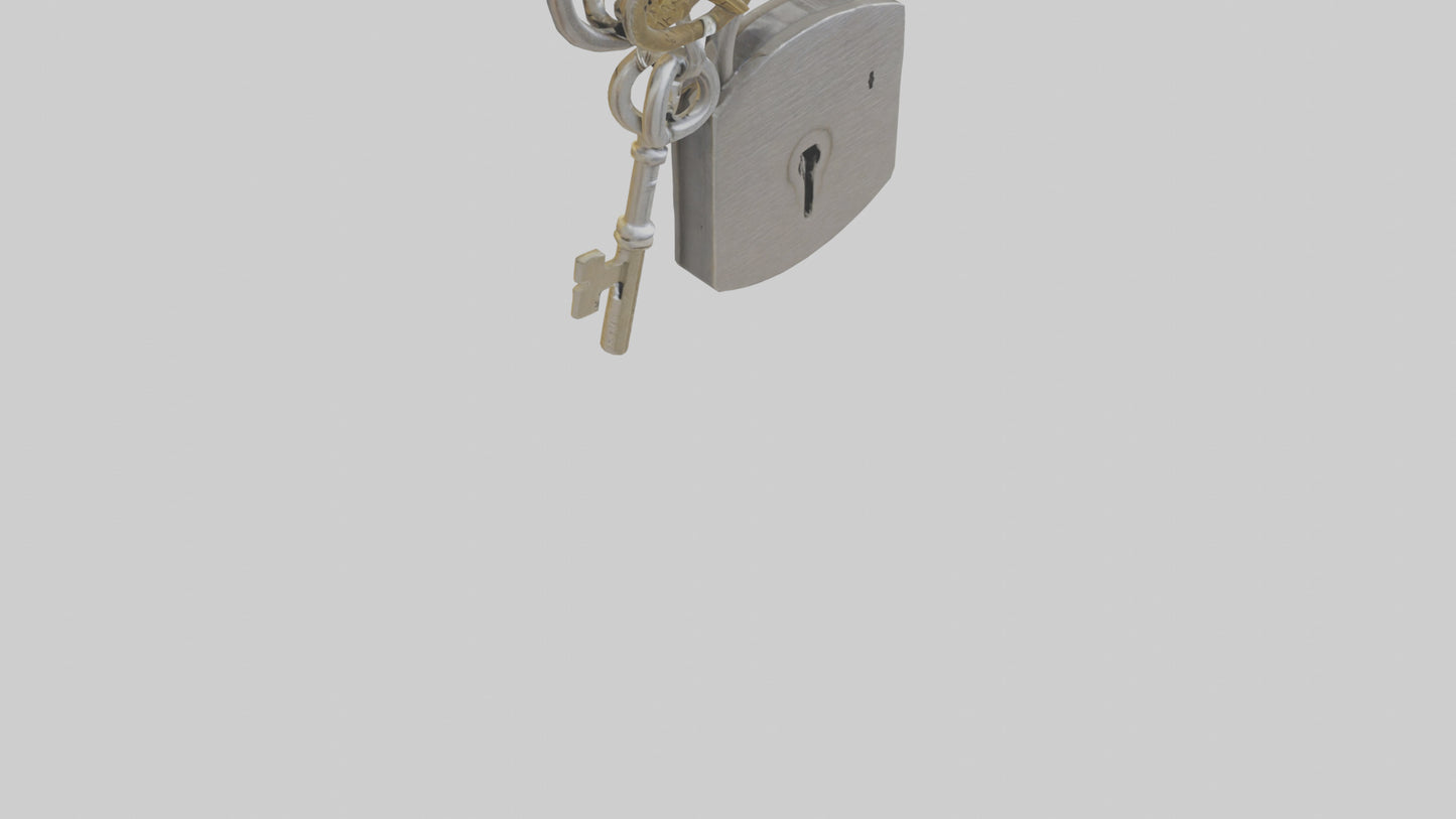3D model Lock and key keychain model VR / AR / low-poly