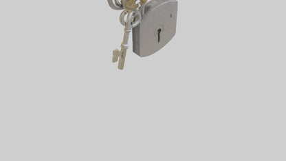 3D model Lock and key keychain model VR / AR / low-poly