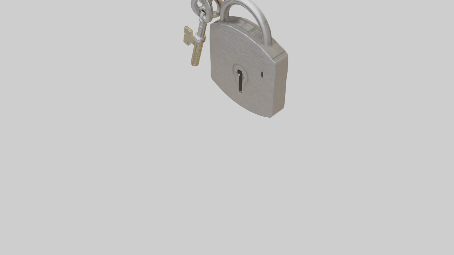 3D model Lock and key keychain model VR / AR / low-poly
