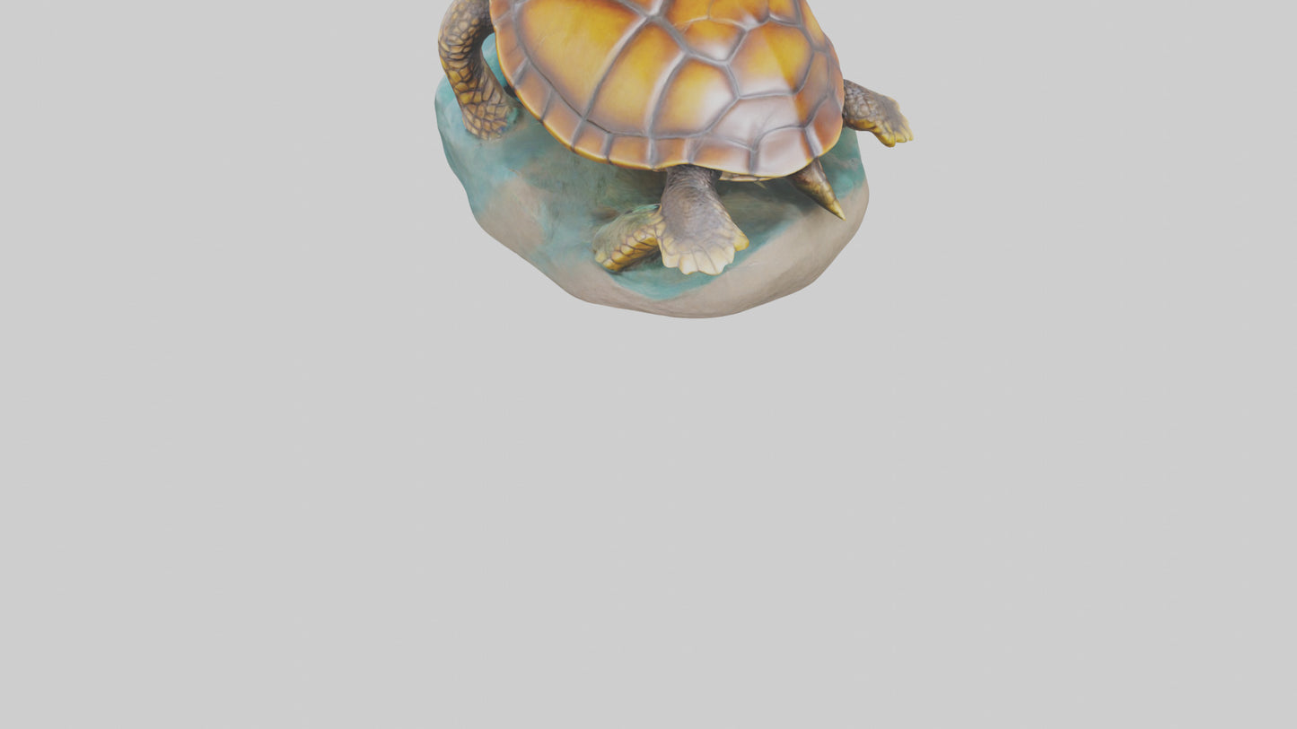 3D model Loggerhead Turtle statue model VR / AR / low-poly