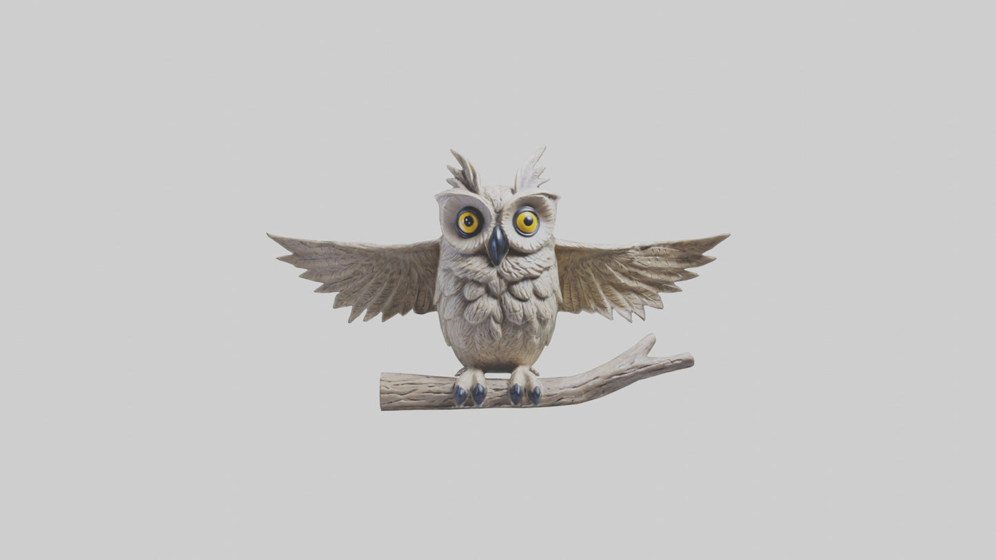 3D model Longeared Owl statue model VR / AR / low-poly
