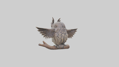 3D model Longeared Owl statue model VR / AR / low-poly