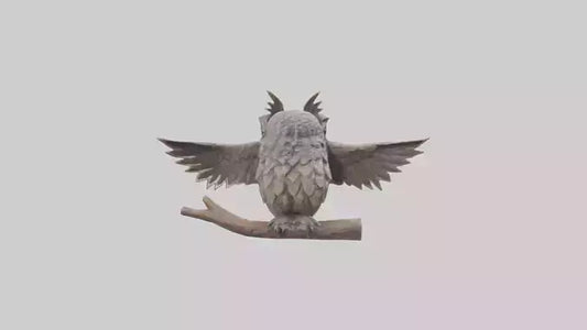 3D model Longeared Owl statue model VR / AR / low-poly