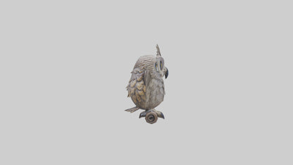 3D model Longeared Owl statue model VR / AR / low-poly