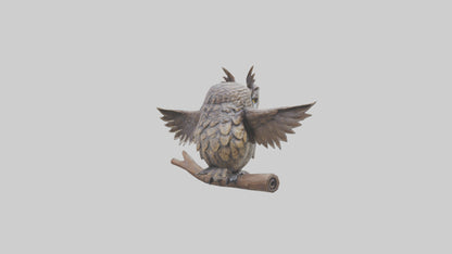3D model Longeared Owl statue model VR / AR / low-poly