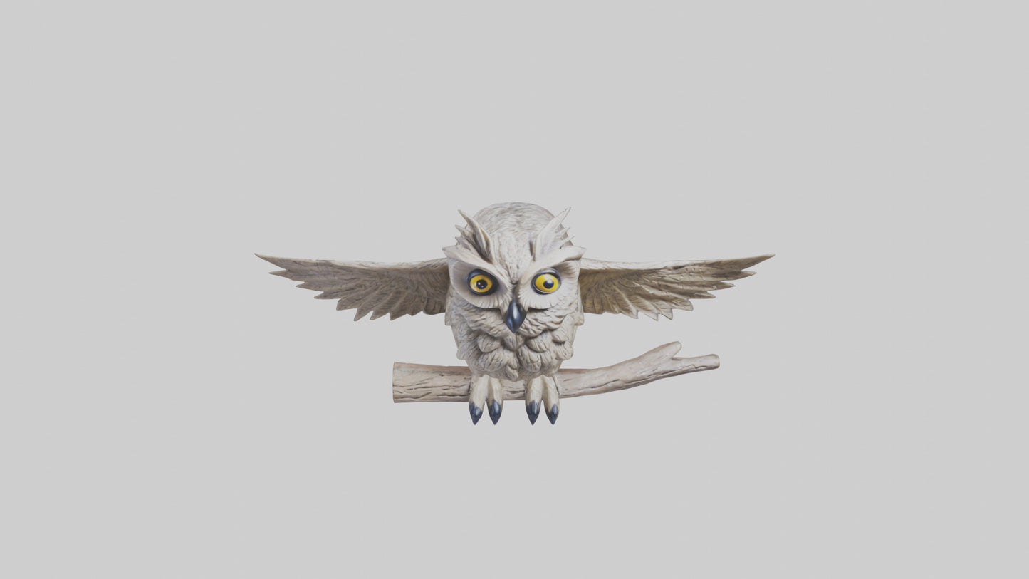 3D model Longeared Owl statue model VR / AR / low-poly