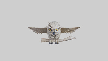 3D model Longeared Owl statue model VR / AR / low-poly
