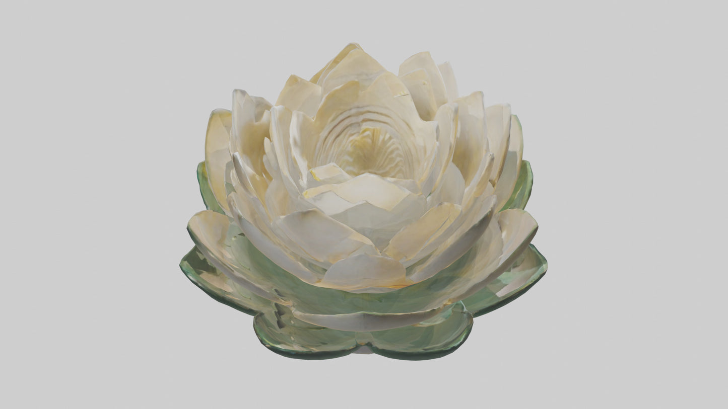 3D model Lotus Flower in Motion Sculpture model VR / AR / low-poly