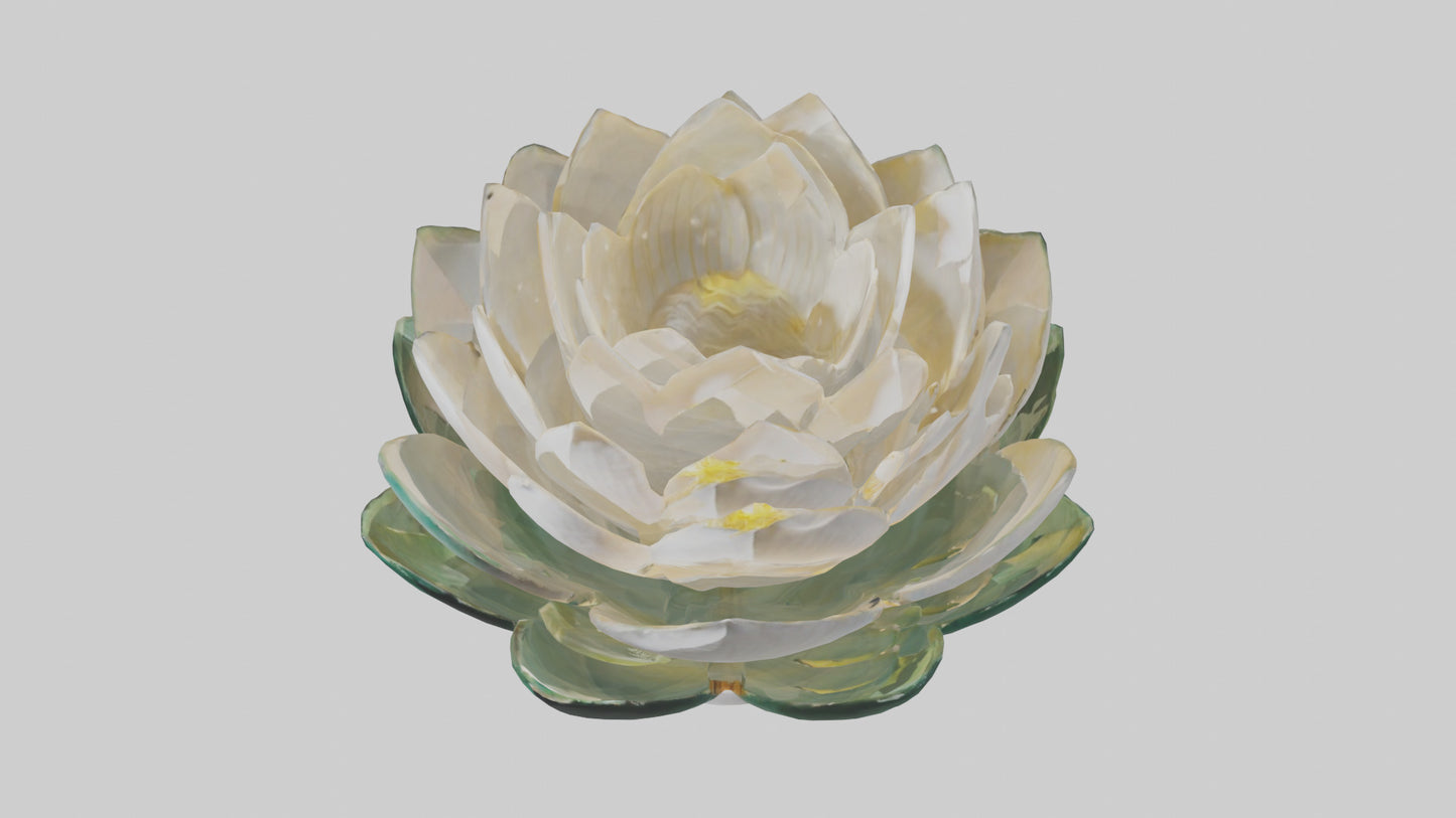 3D model Lotus Flower in Motion Sculpture model VR / AR / low-poly