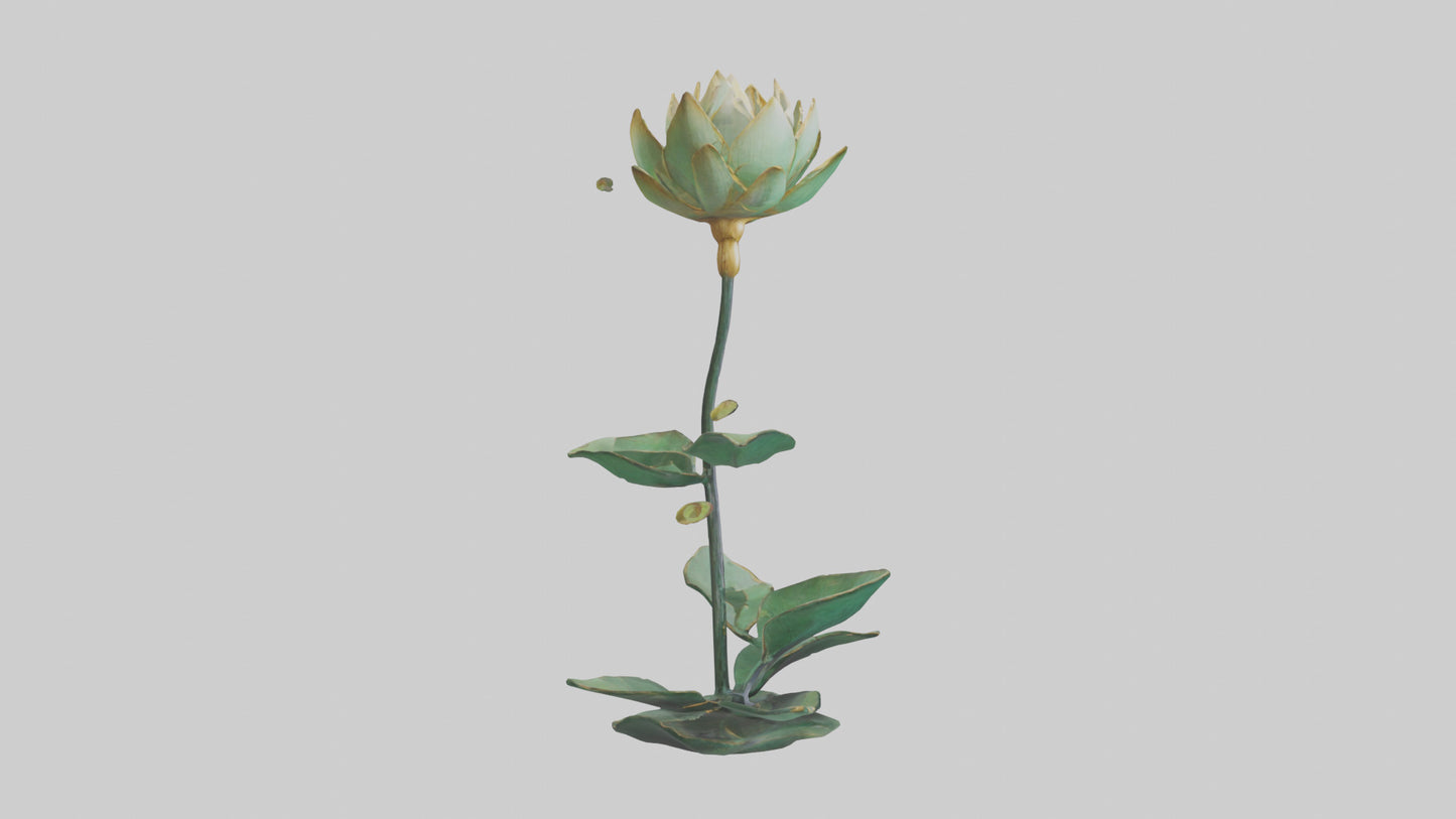 3D model Lotus Stem Sculpture model VR / AR / low-poly