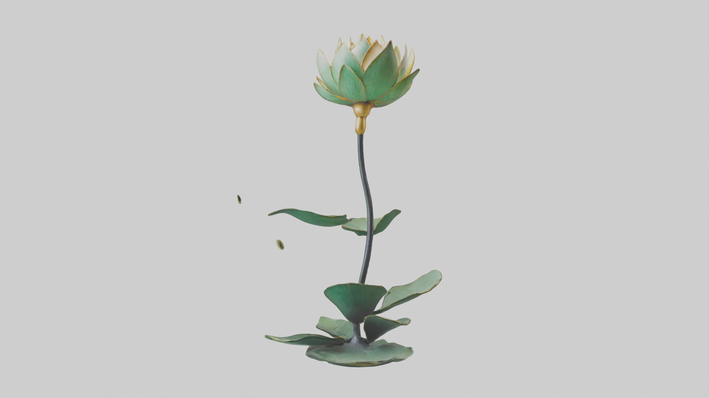 3D model Lotus Stem Sculpture model VR / AR / low-poly