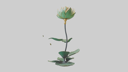 3D model Lotus Stem Sculpture model VR / AR / low-poly