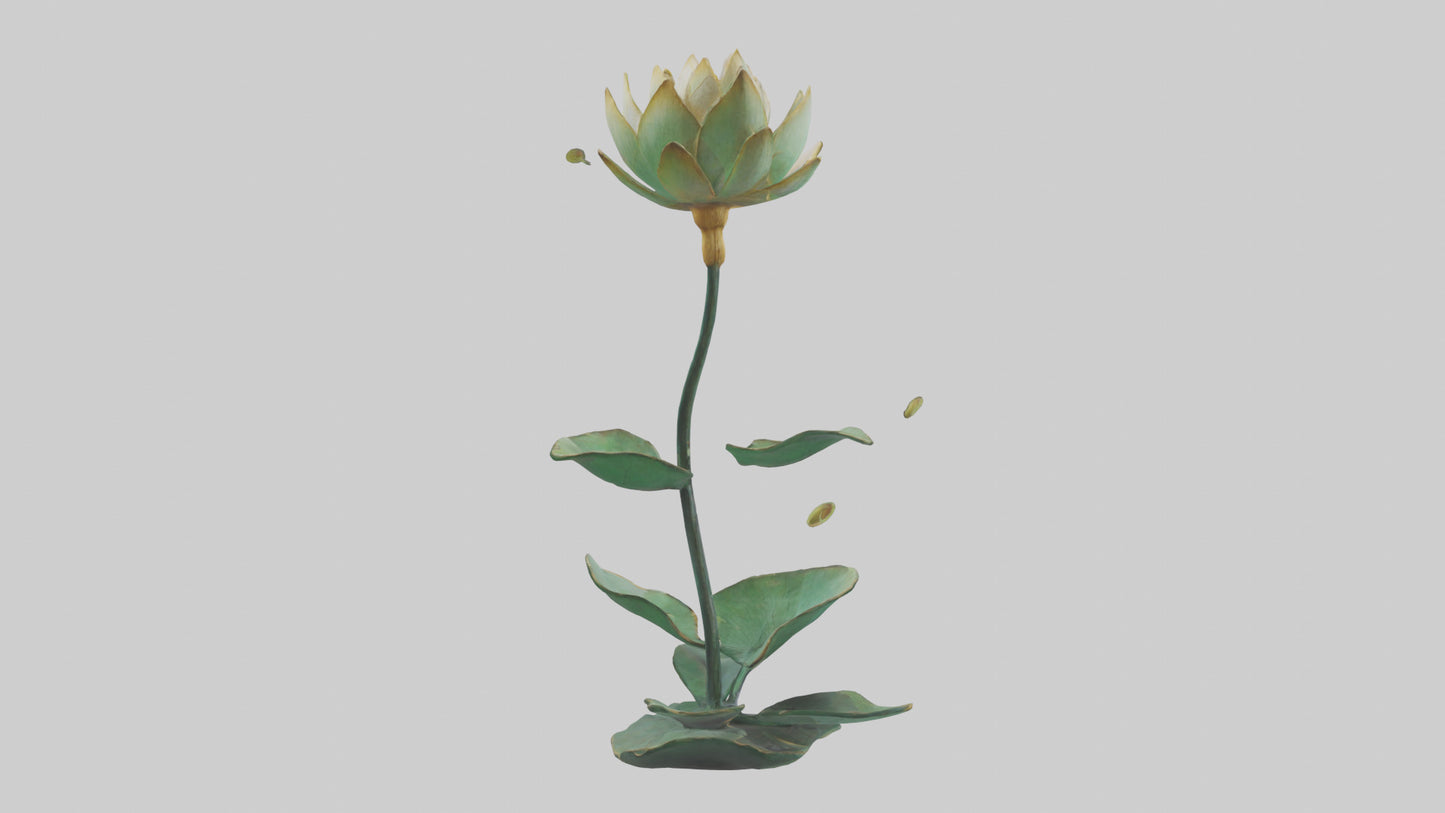 3D model Lotus Stem Sculpture model VR / AR / low-poly