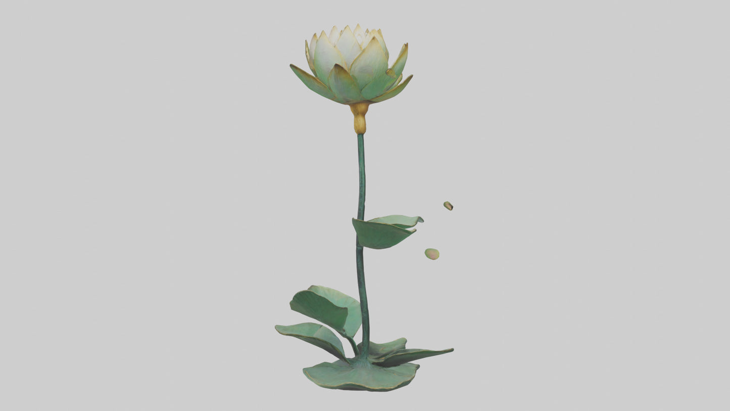 3D model Lotus Stem Sculpture model VR / AR / low-poly