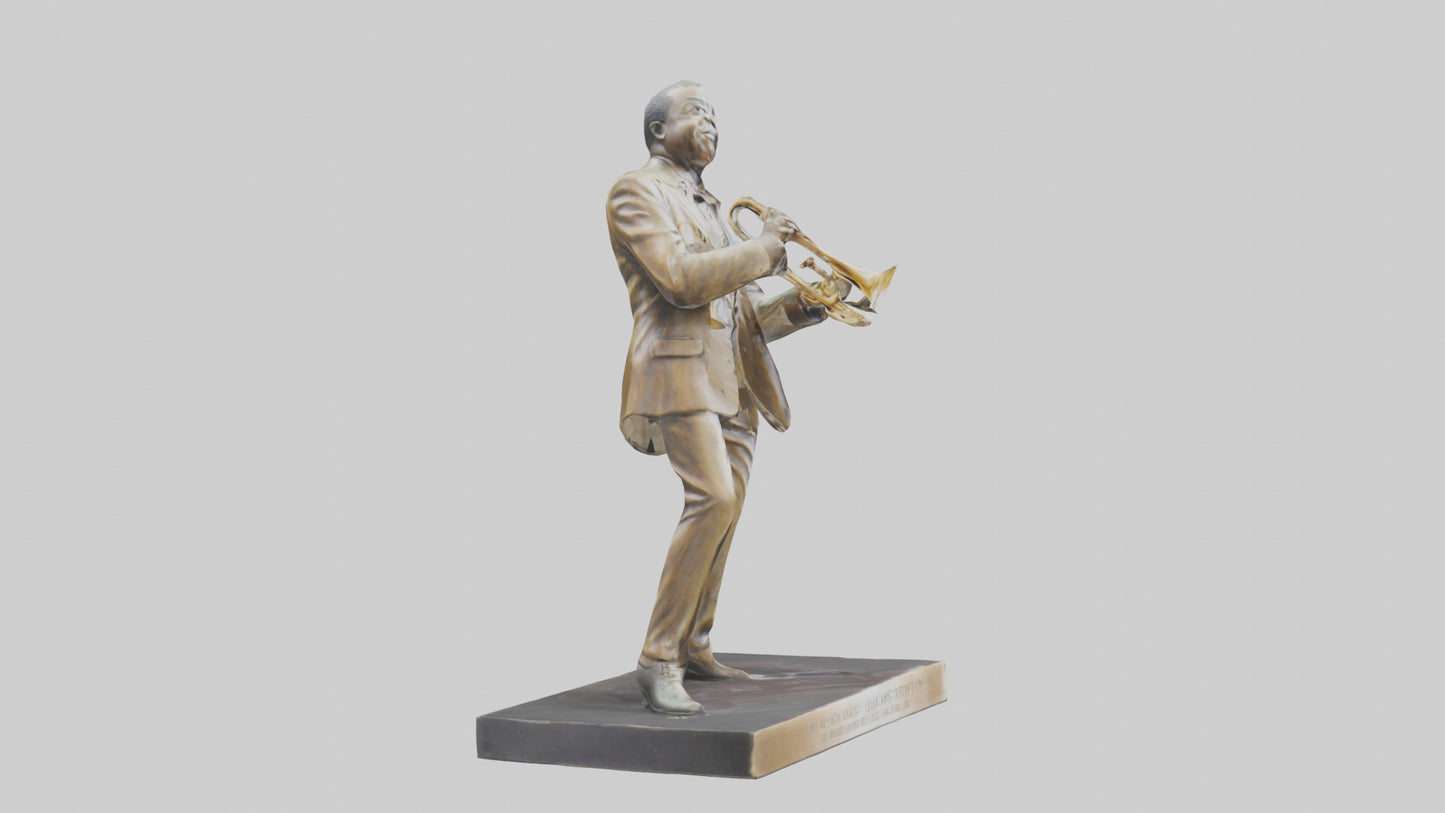 Louis Armstrong statue model VR / AR / low-poly