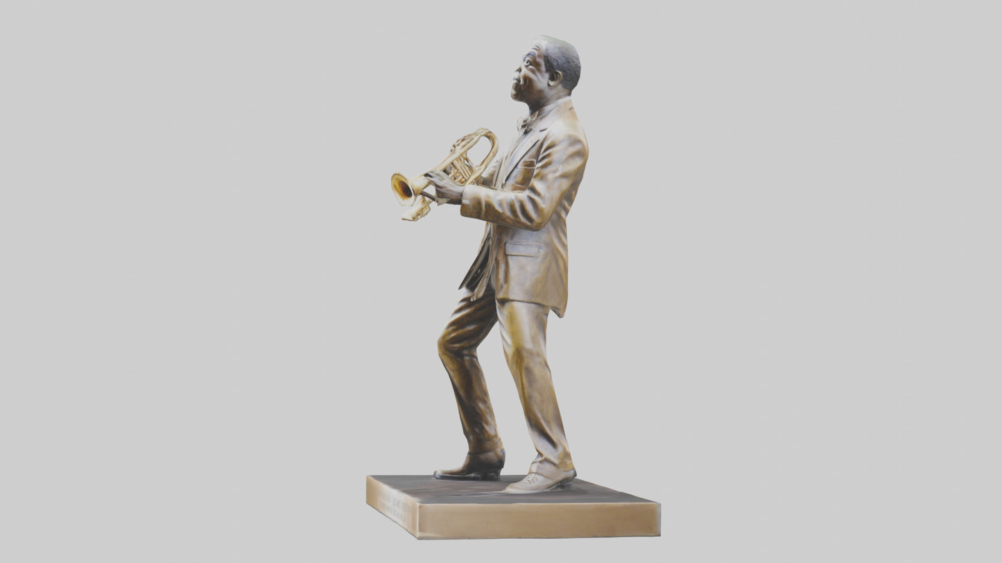 Louis Armstrong statue model VR / AR / low-poly
