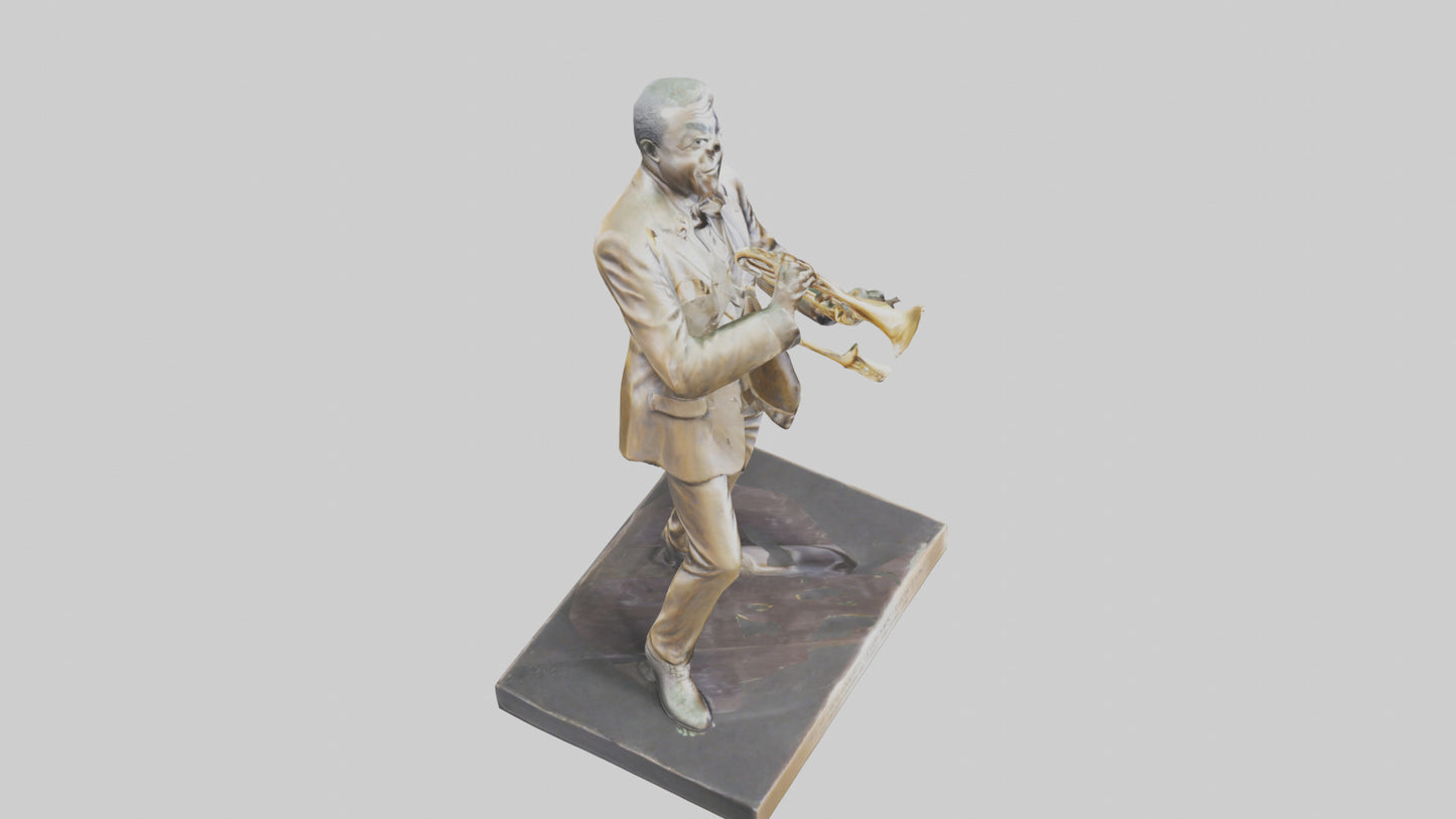 Louis Armstrong statue model VR / AR / low-poly
