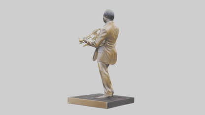 Louis Armstrong statue model VR / AR / low-poly