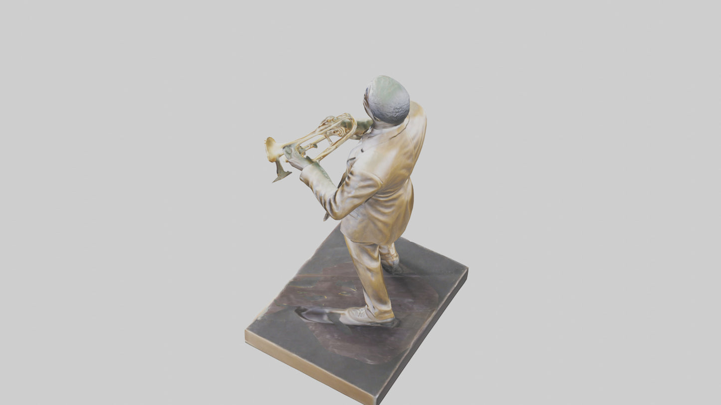 Louis Armstrong statue model VR / AR / low-poly