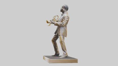 Louis Armstrong statue model VR / AR / low-poly