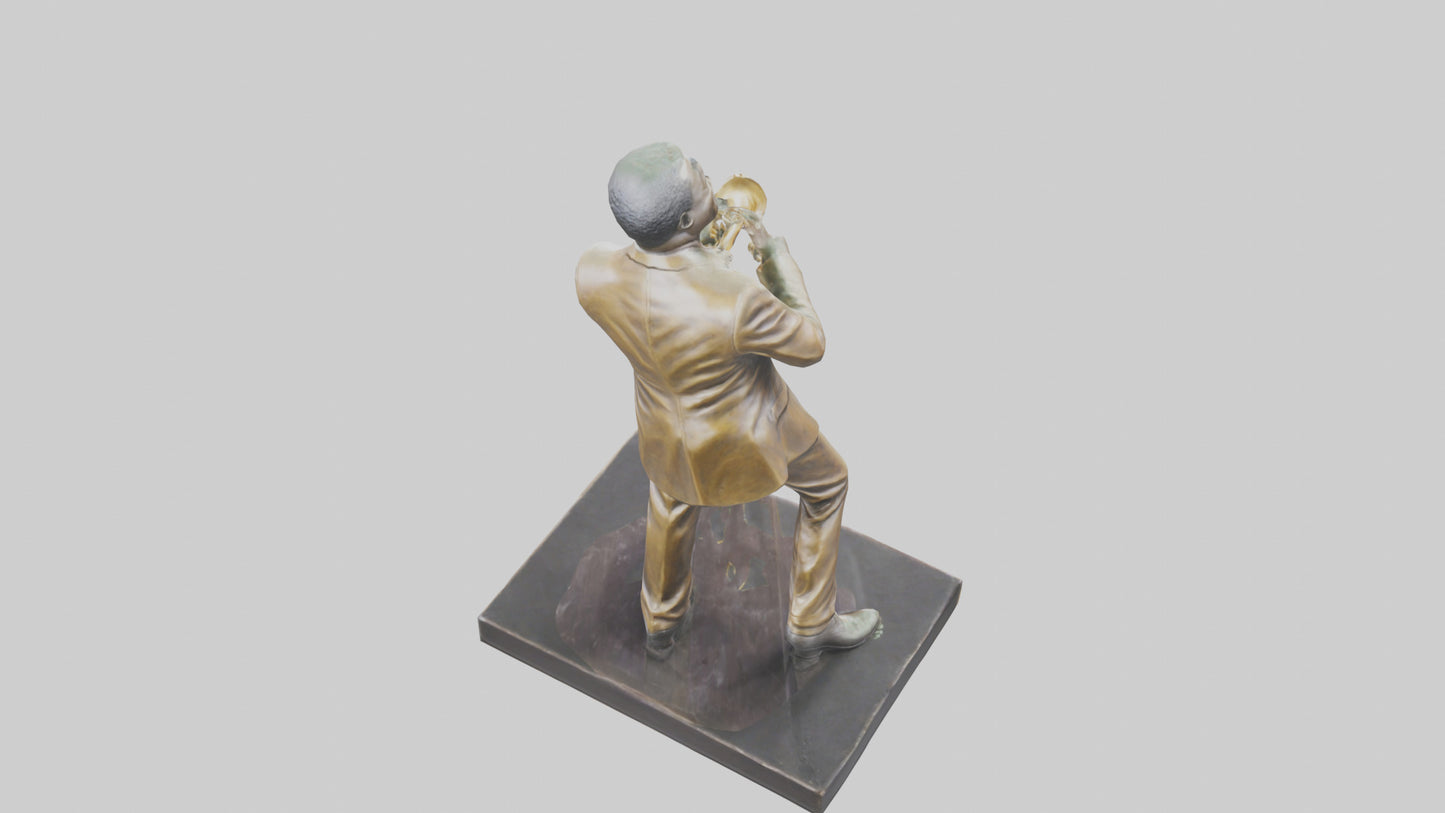 Louis Armstrong statue model VR / AR / low-poly