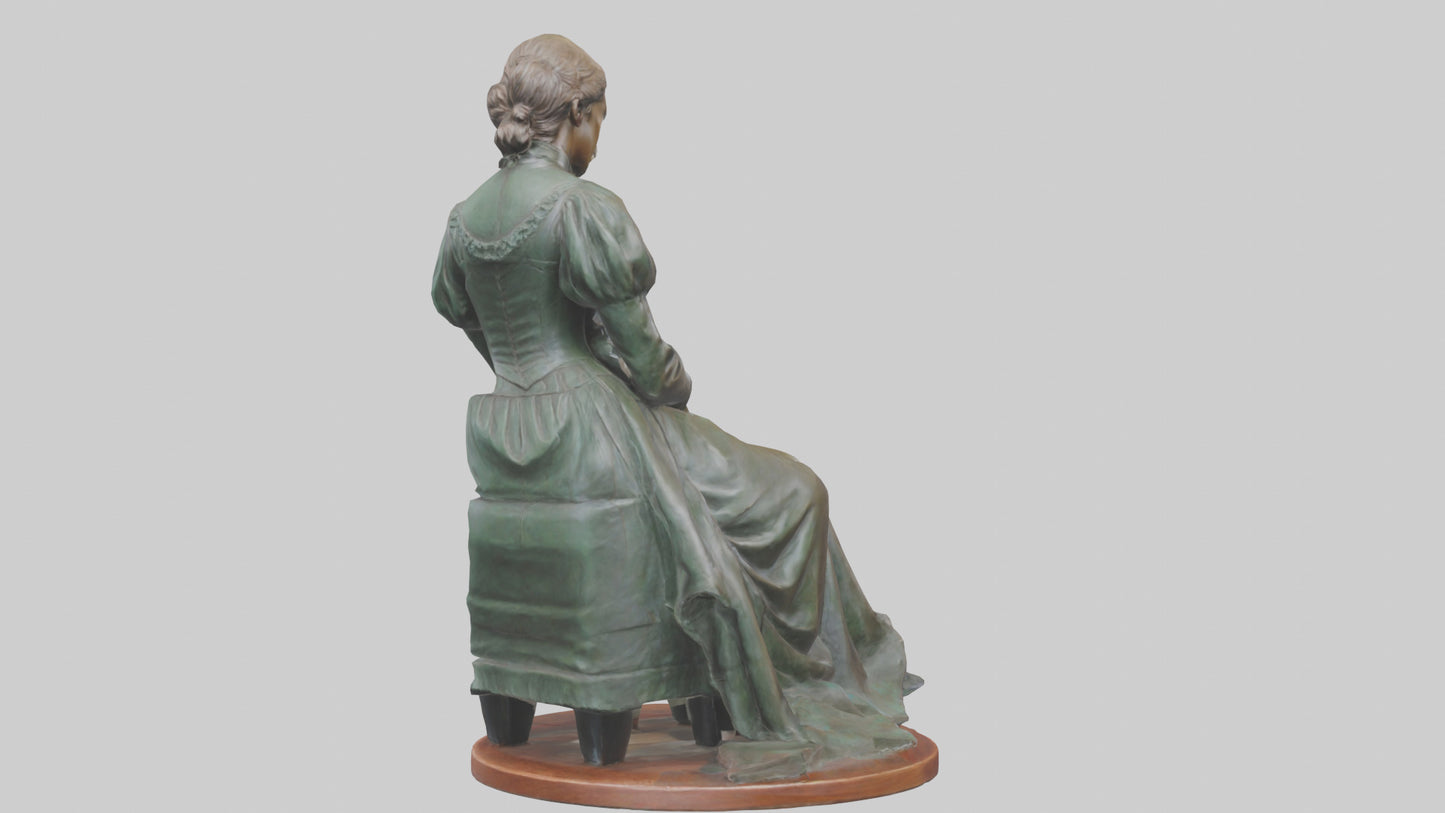 3D model Louisa May Alcott statue model VR / AR / low-poly