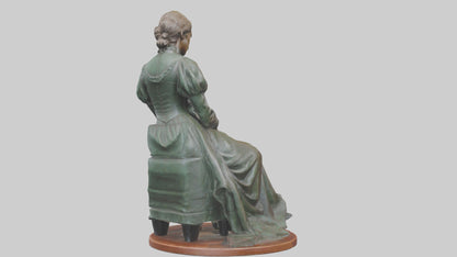 3D model Louisa May Alcott statue model VR / AR / low-poly