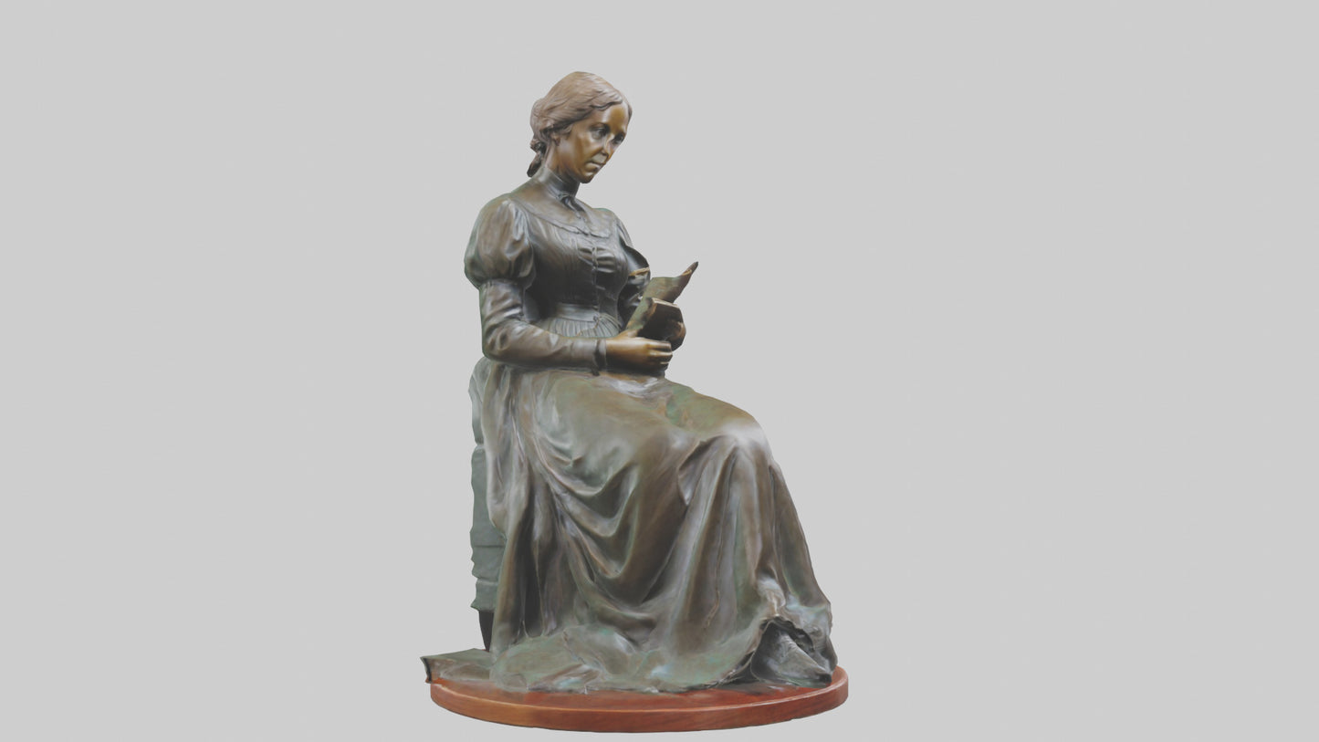 3D model Louisa May Alcott statue model VR / AR / low-poly