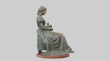 3D model Louisa May Alcott statue model VR / AR / low-poly
