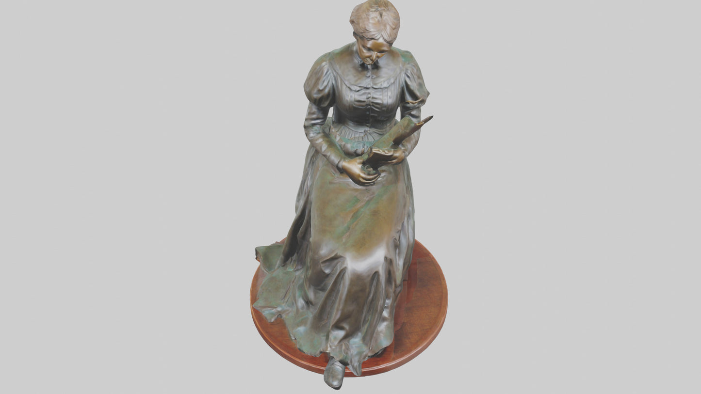 3D model Louisa May Alcott statue model VR / AR / low-poly