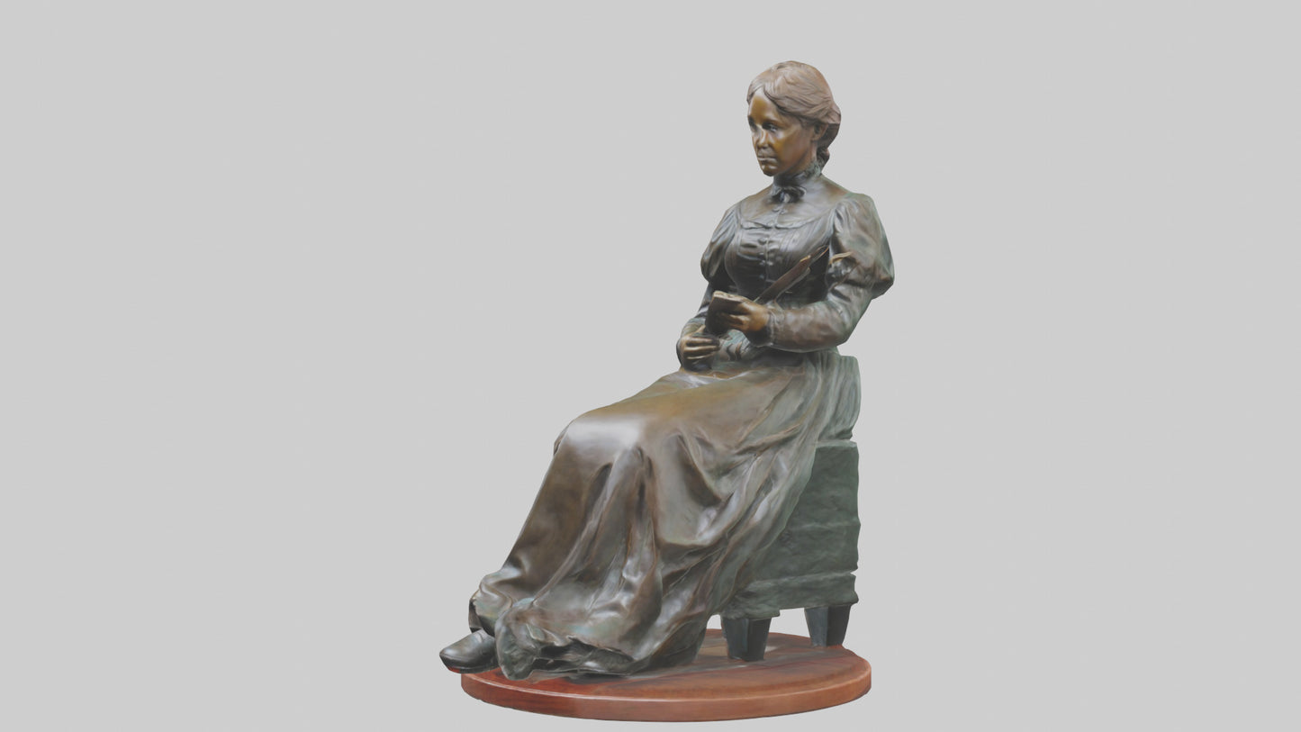 3D model Louisa May Alcott statue model VR / AR / low-poly