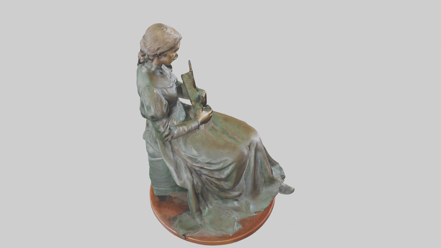 3D model Louisa May Alcott statue model VR / AR / low-poly