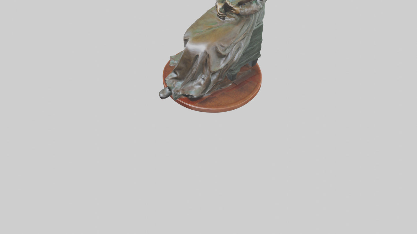 3D model Louisa May Alcott statue model VR / AR / low-poly