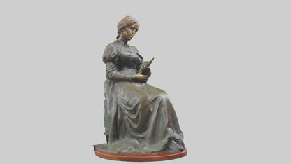 3D model Louisa May Alcott statue model VR / AR / low-poly