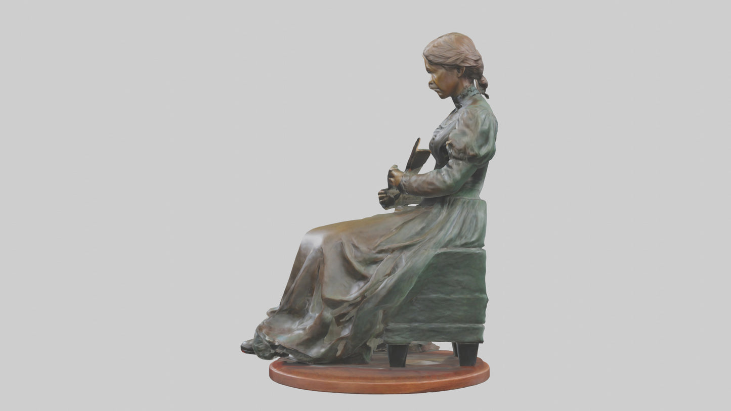 3D model Louisa May Alcott statue model VR / AR / low-poly