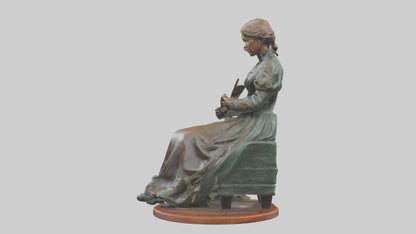 3D model Louisa May Alcott statue model VR / AR / low-poly