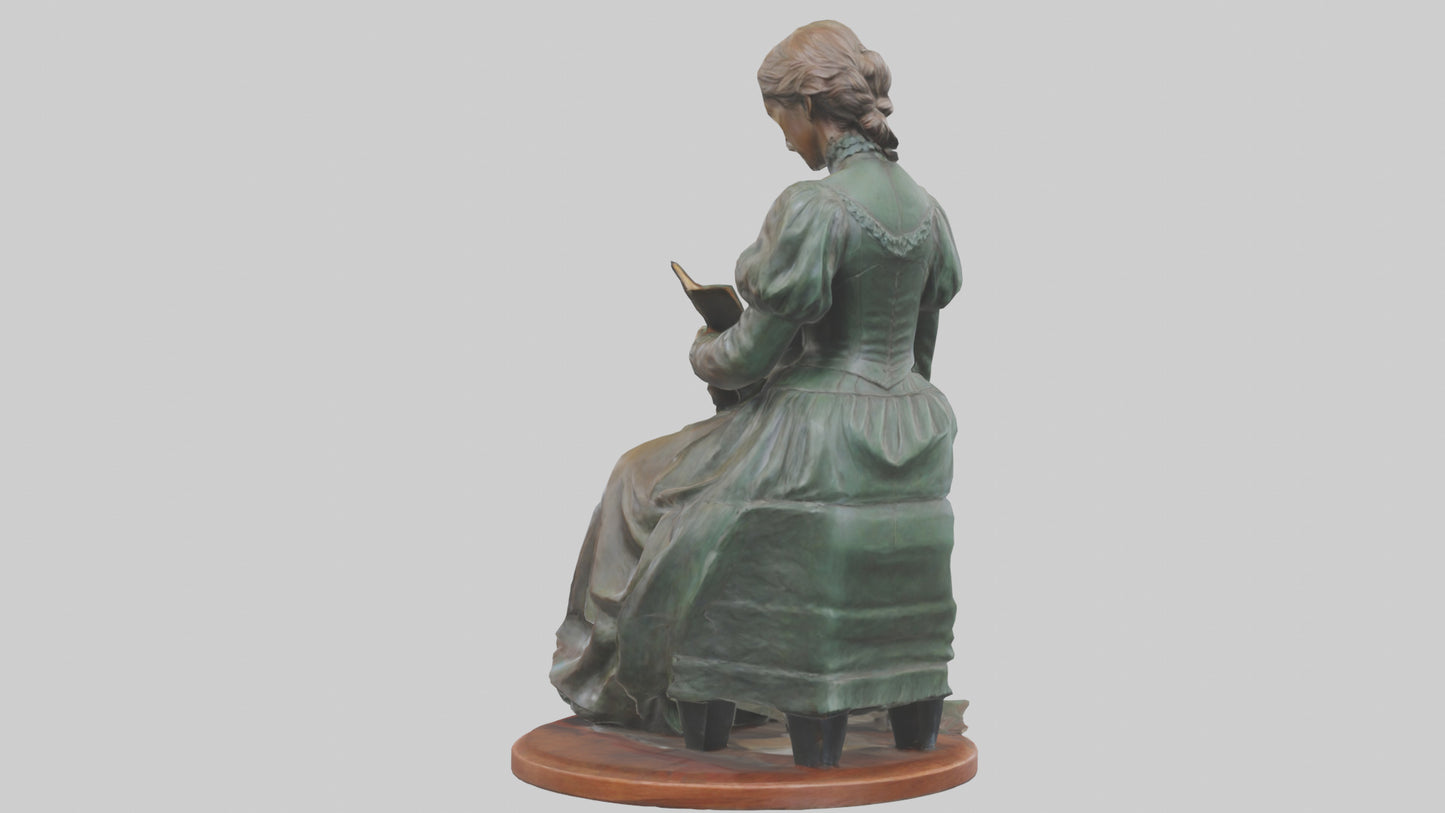 3D model Louisa May Alcott statue model VR / AR / low-poly