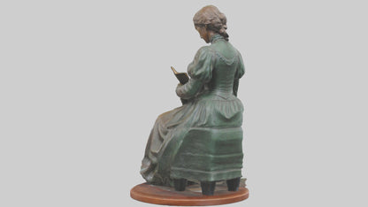 3D model Louisa May Alcott statue model VR / AR / low-poly