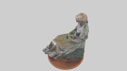 3D model Louisa May Alcott statue model VR / AR / low-poly