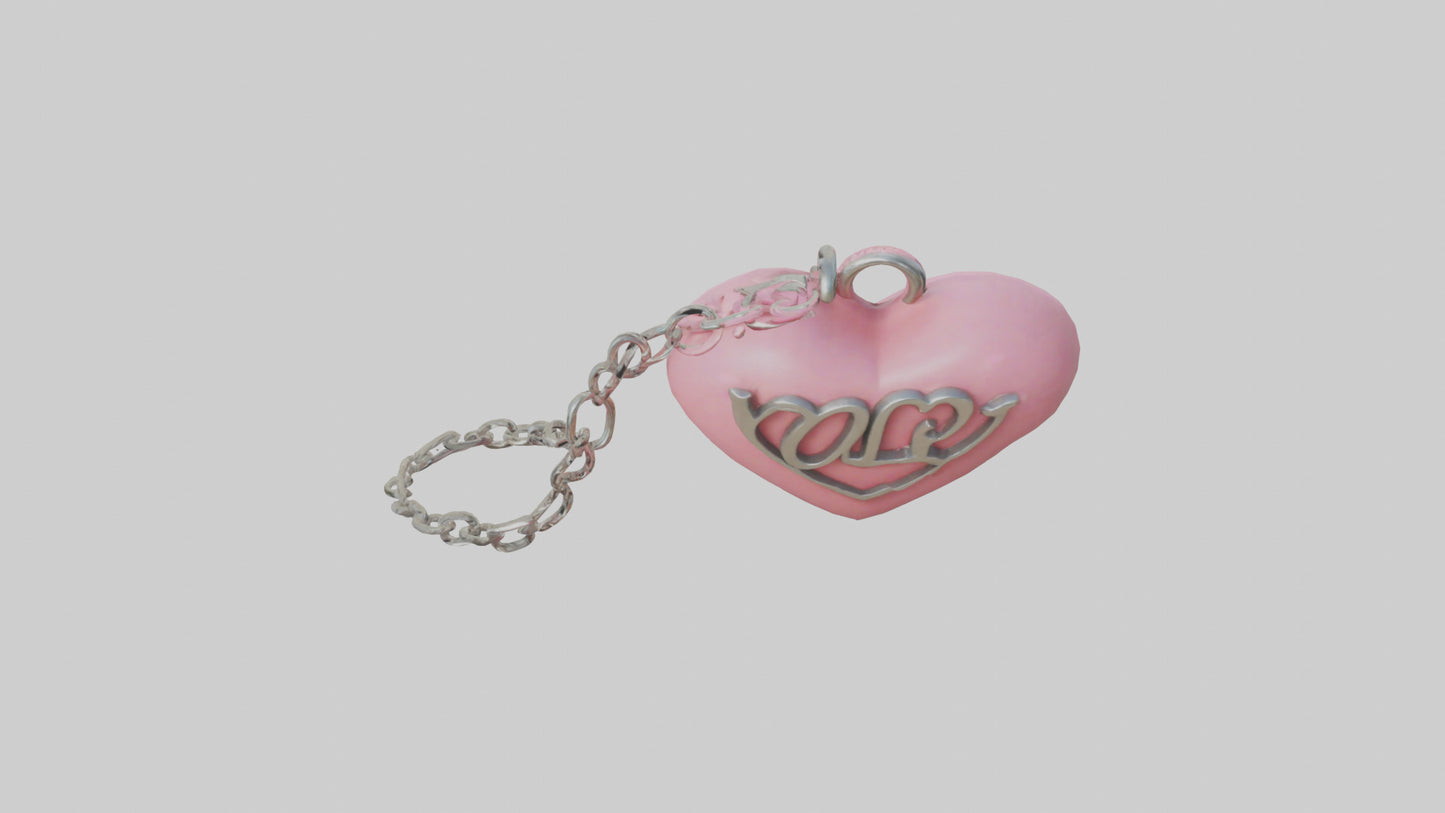 3D model Love heart keychain model VR / AR / low-poly