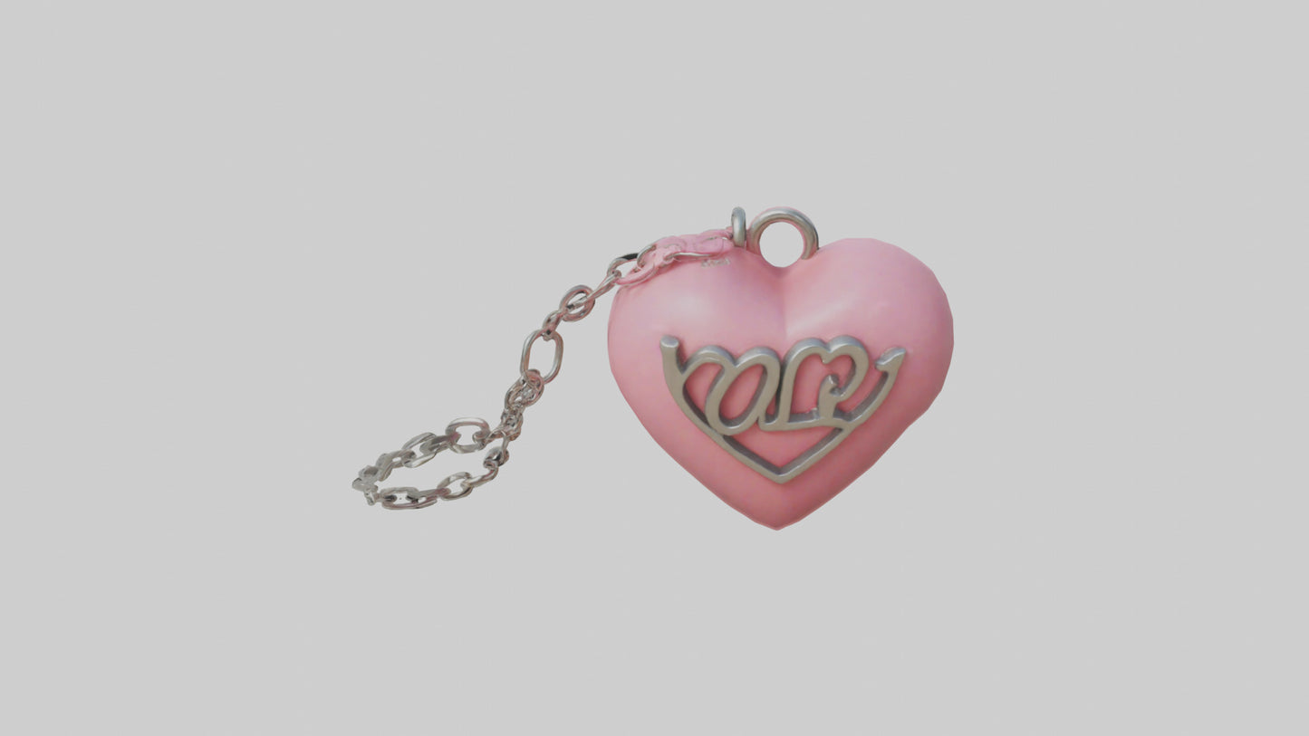 3D model Love heart keychain model VR / AR / low-poly