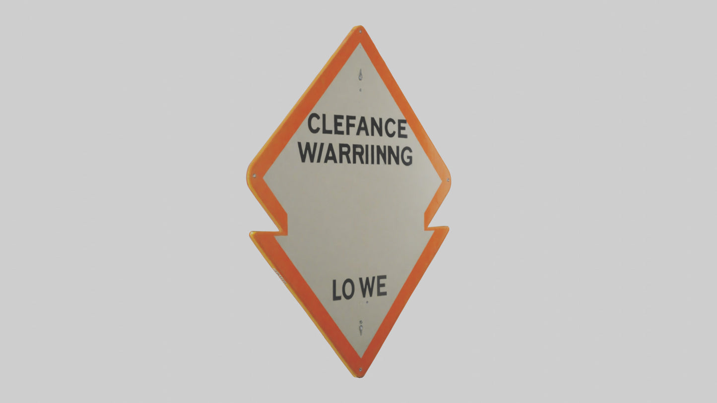 3D model Low Clearance Warning Sign model VR / AR / low-poly