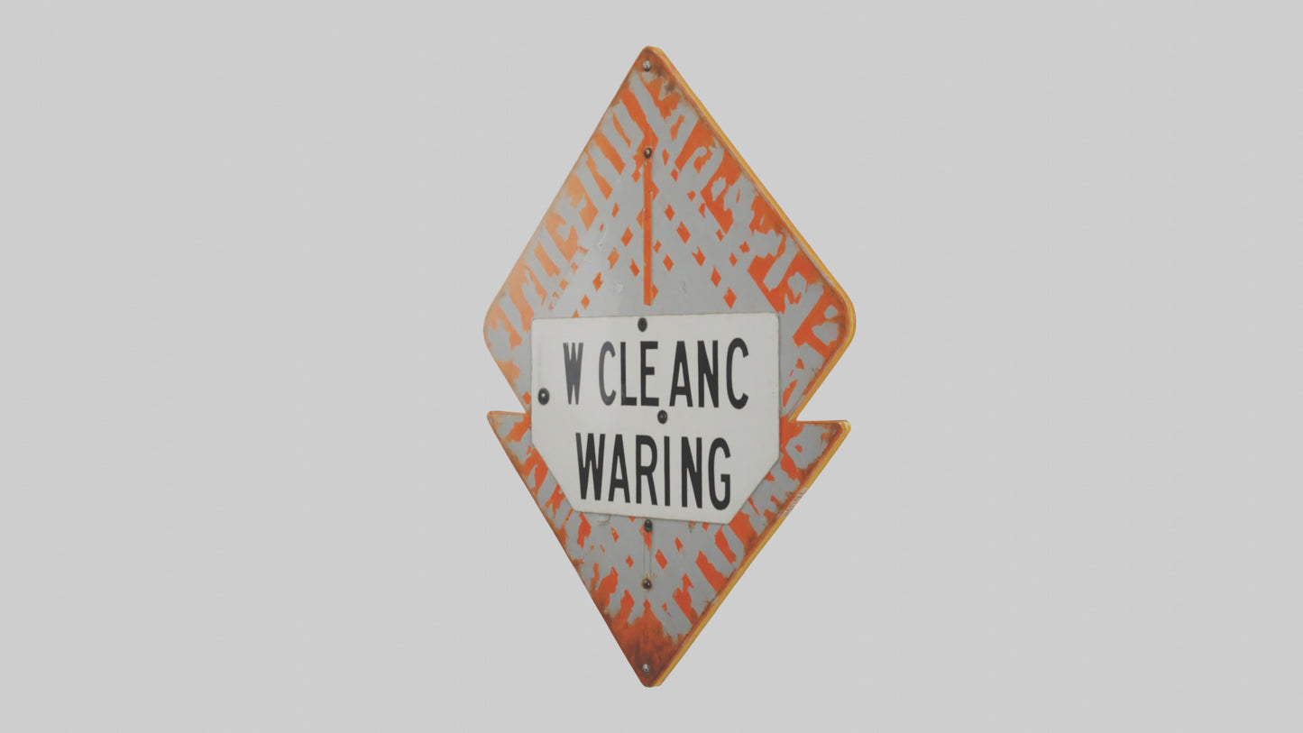 3D model Low Clearance Warning Sign model VR / AR / low-poly