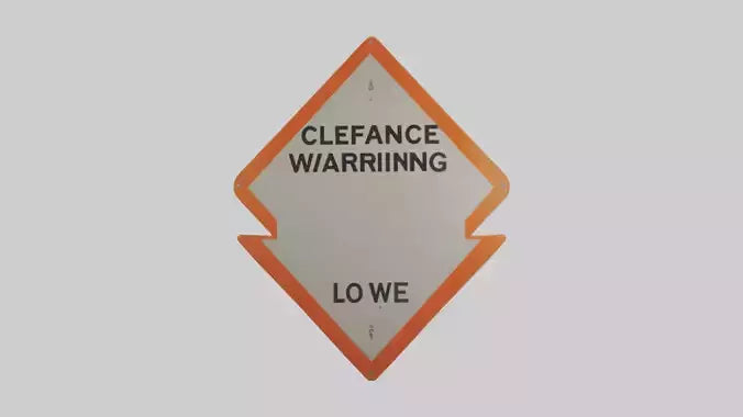 3D model Low Clearance Warning Sign model VR / AR / low-poly