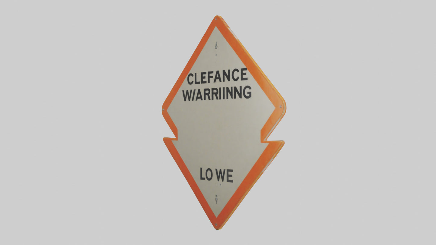 3D model Low Clearance Warning Sign model VR / AR / low-poly