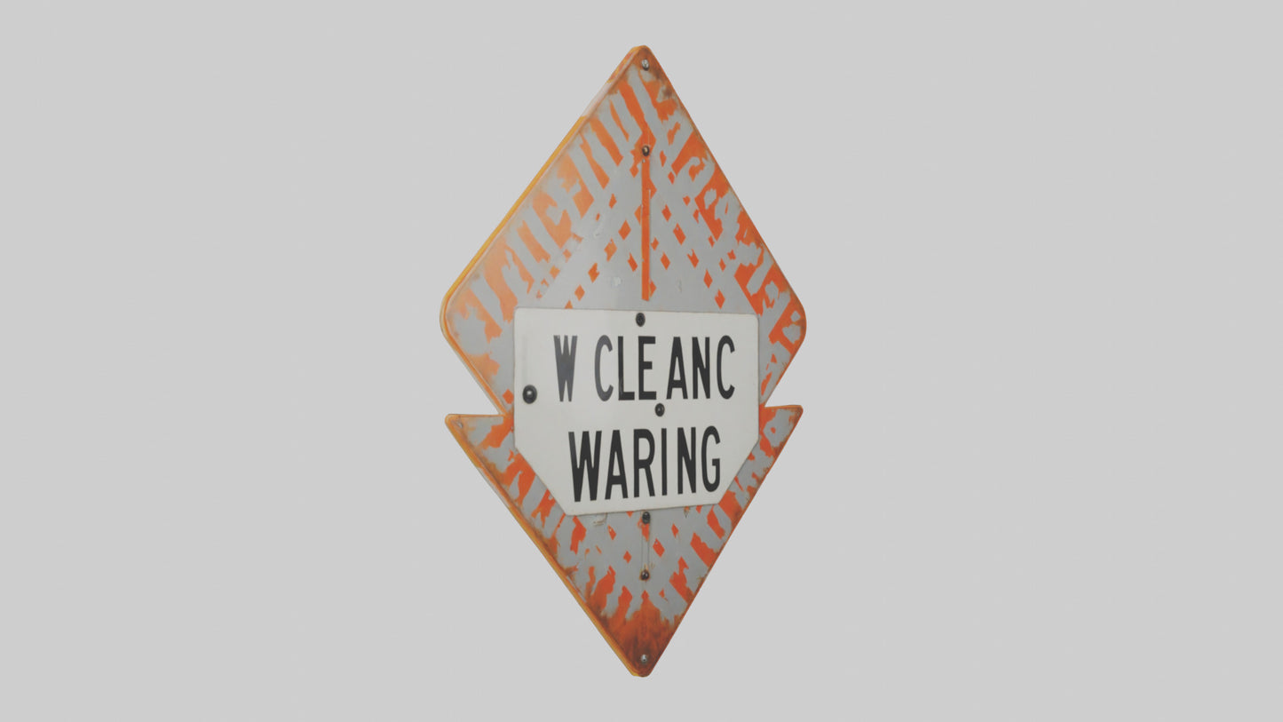 3D model Low Clearance Warning Sign model VR / AR / low-poly