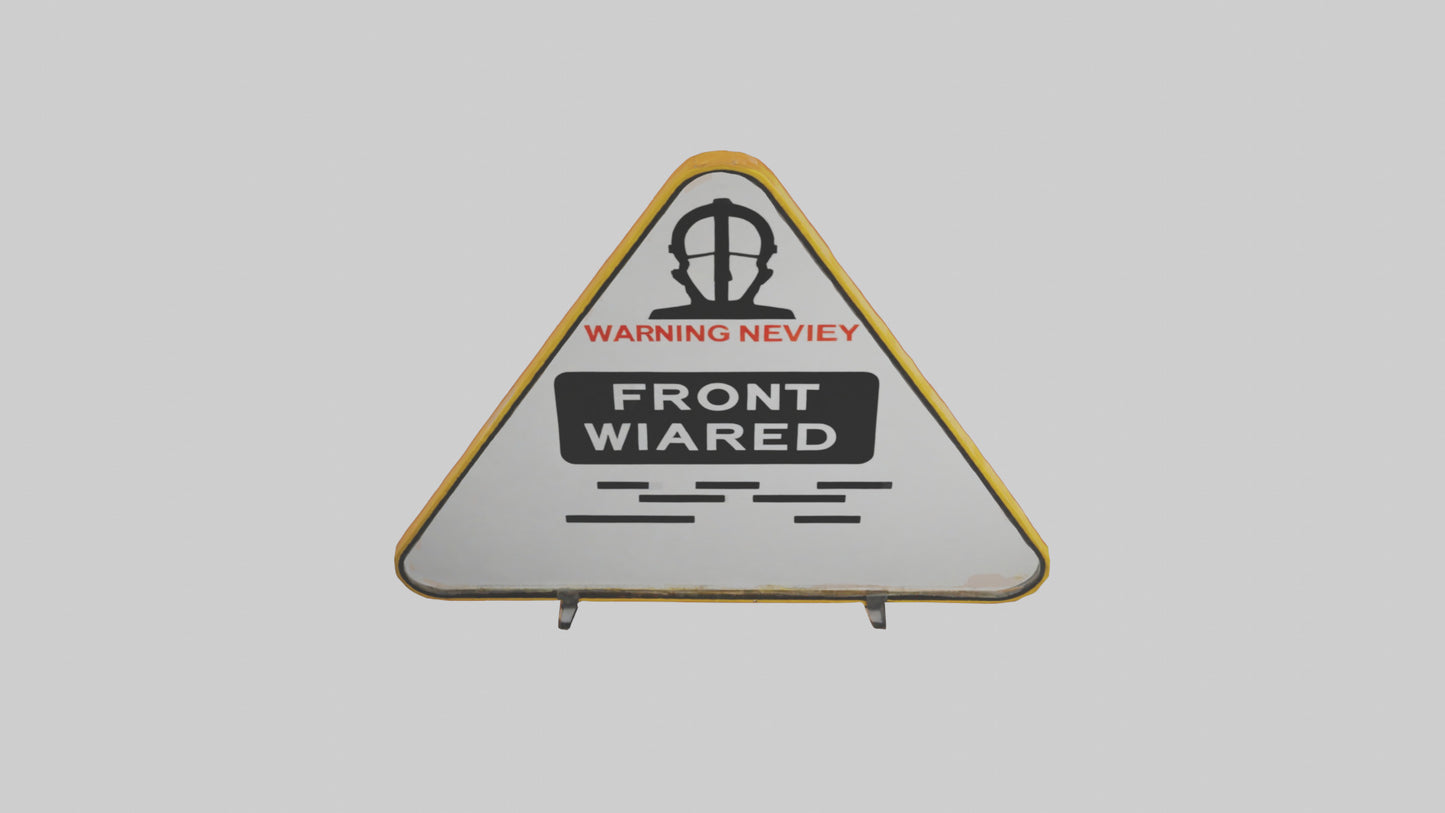 3D model Low Visibility Ahead Warning Sign model VR / AR / low-poly