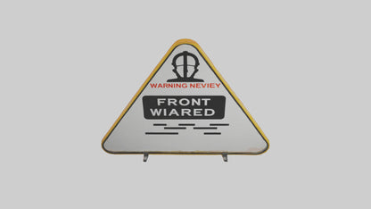 3D model Low Visibility Ahead Warning Sign model VR / AR / low-poly